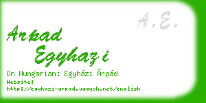 arpad egyhazi business card